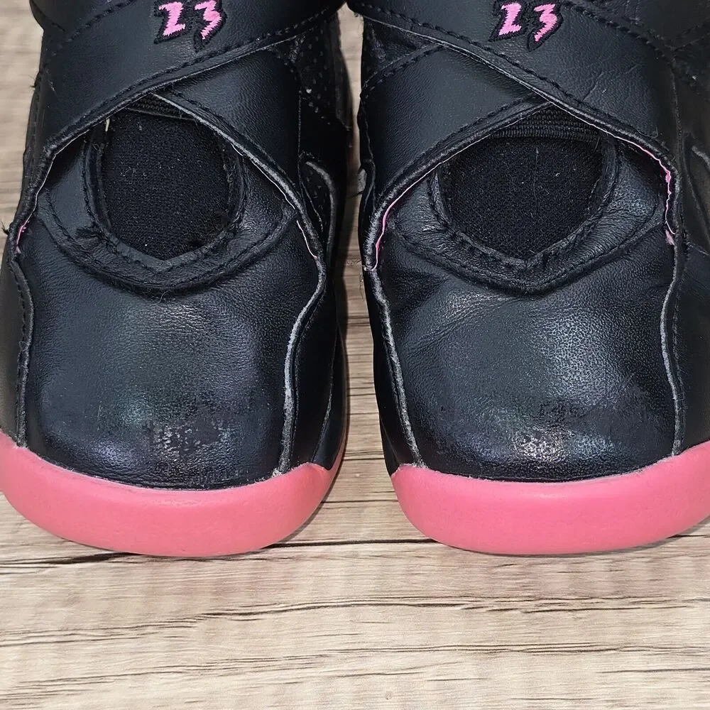 Nike Air Jordan 8 Retro Toddler's Size 7C Black Pink Shoes Sneakers (CN8093-006)